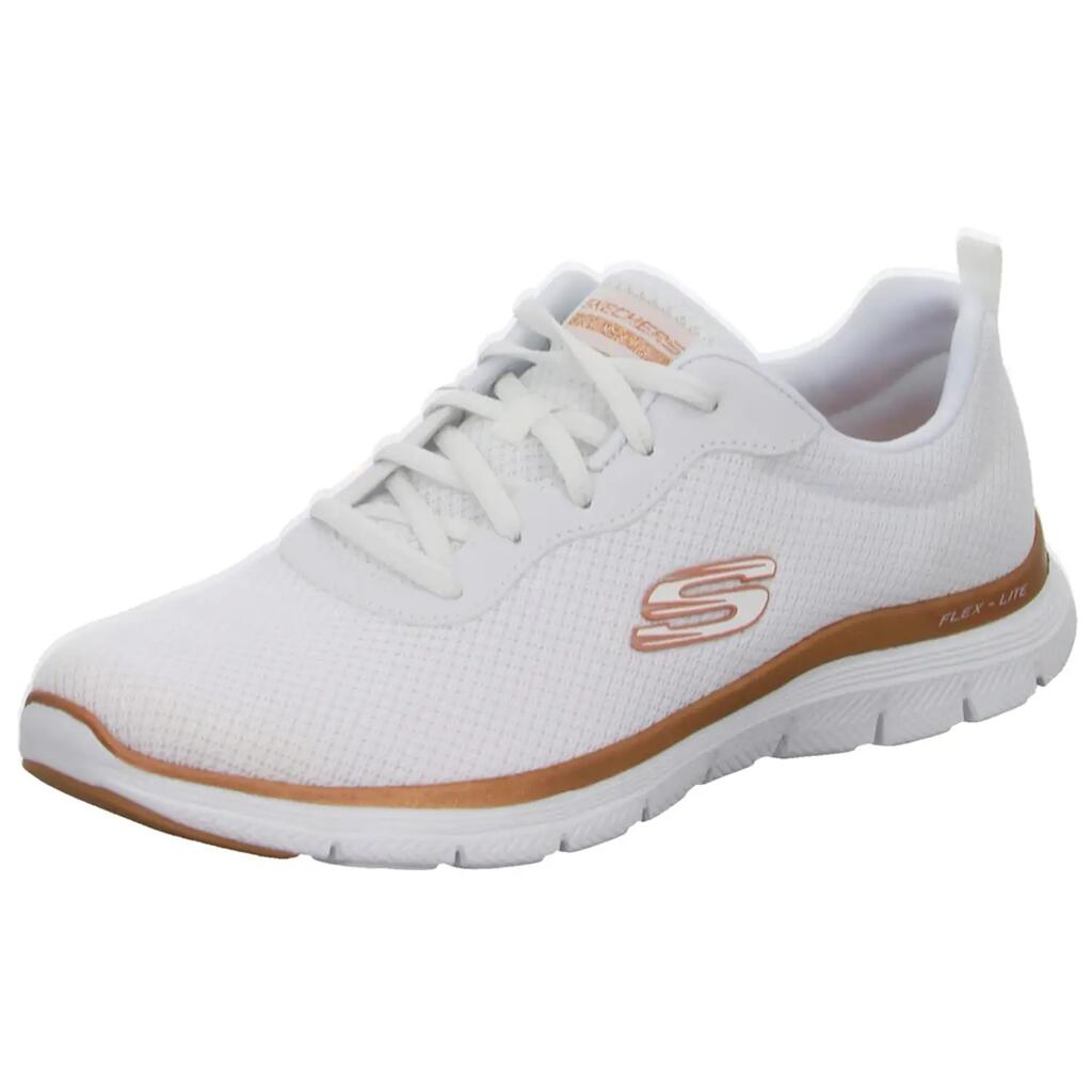 Skechers Women's Flex Appeal White/Rose Gold Sports Shoes