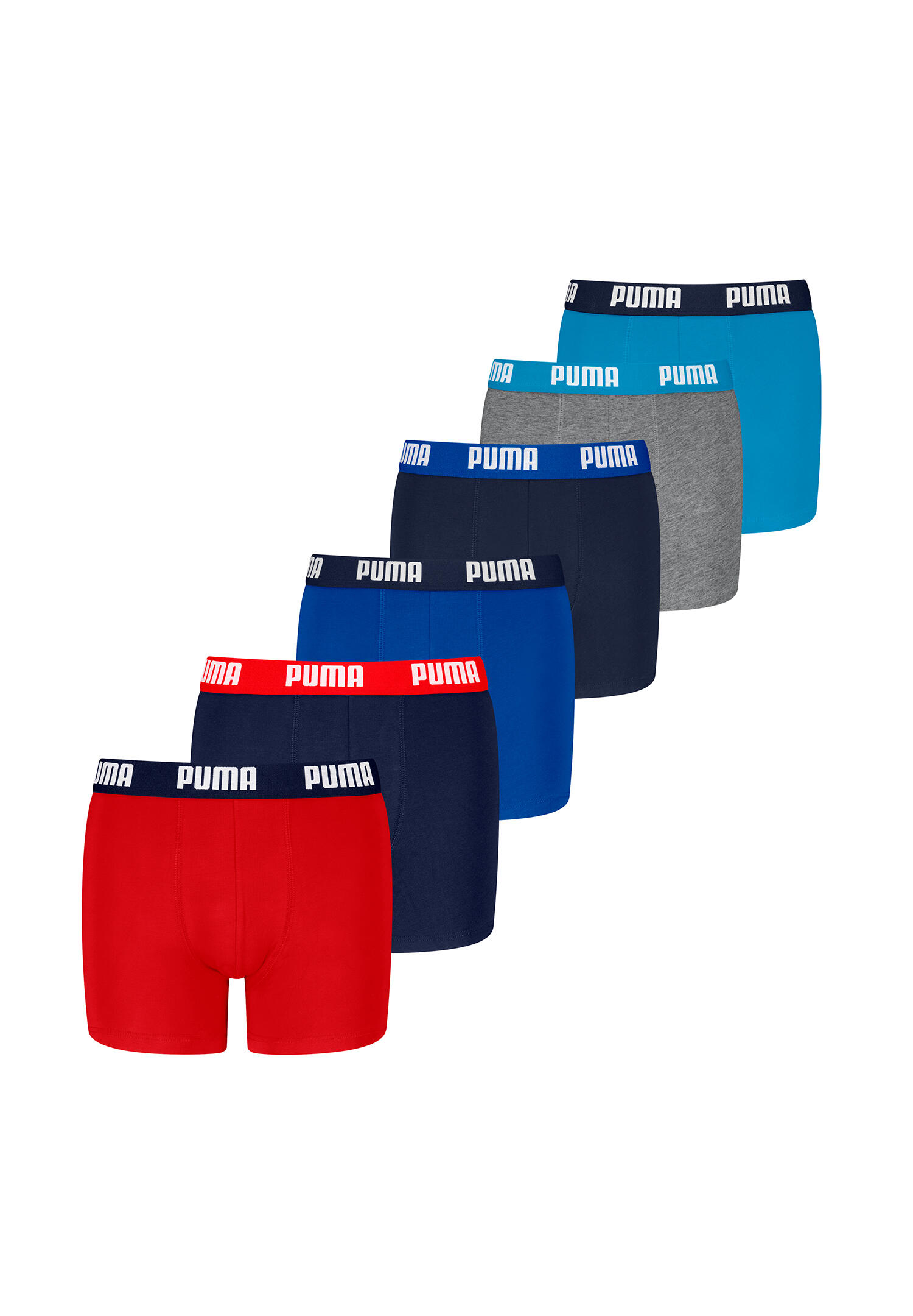 Puma Boxershorts für Kinder weicher Bio-Baumwollstretch Unterwäsche 6 er Pack 2/3