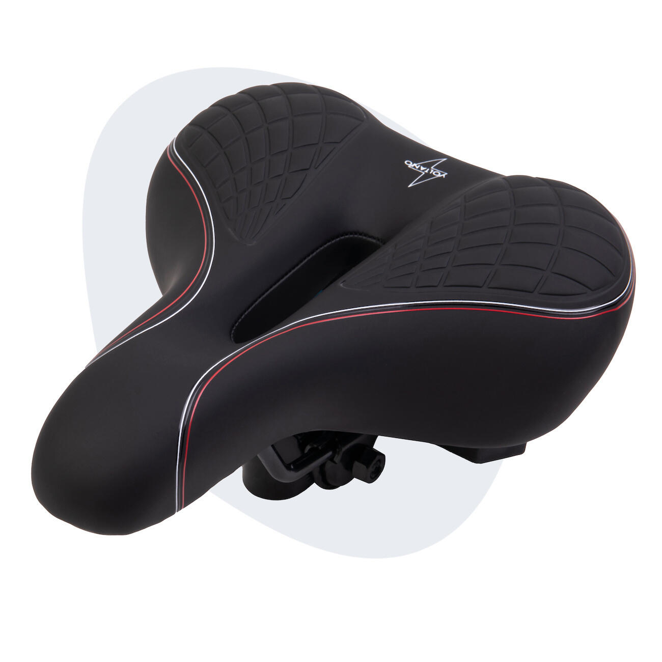 Voltano Zen Fietszadel Met Antislip Gelpads - Zwart / Rood 1/7