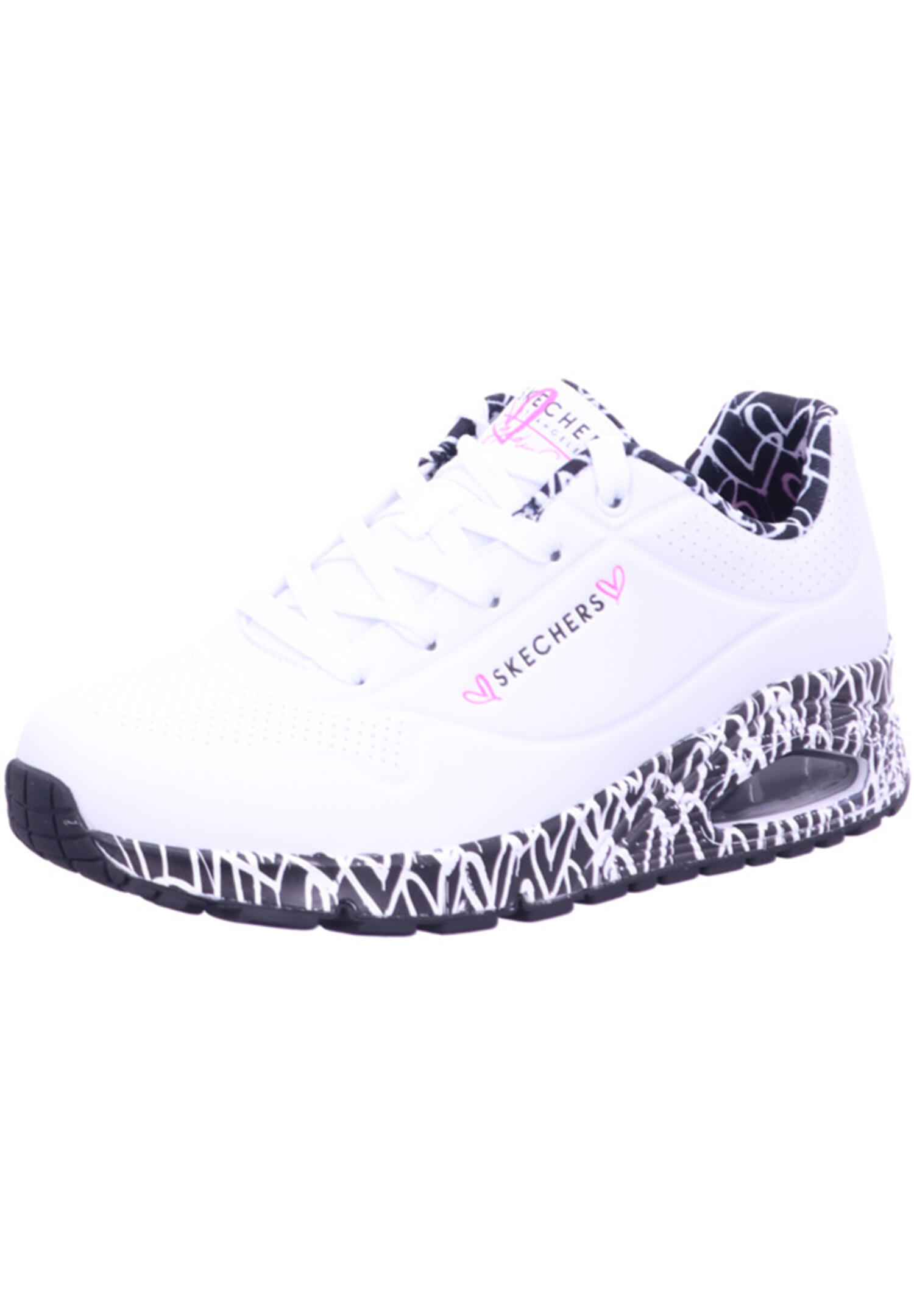 Pantofi Sport Skechers Model Uno - Loving Love Culoare Alb