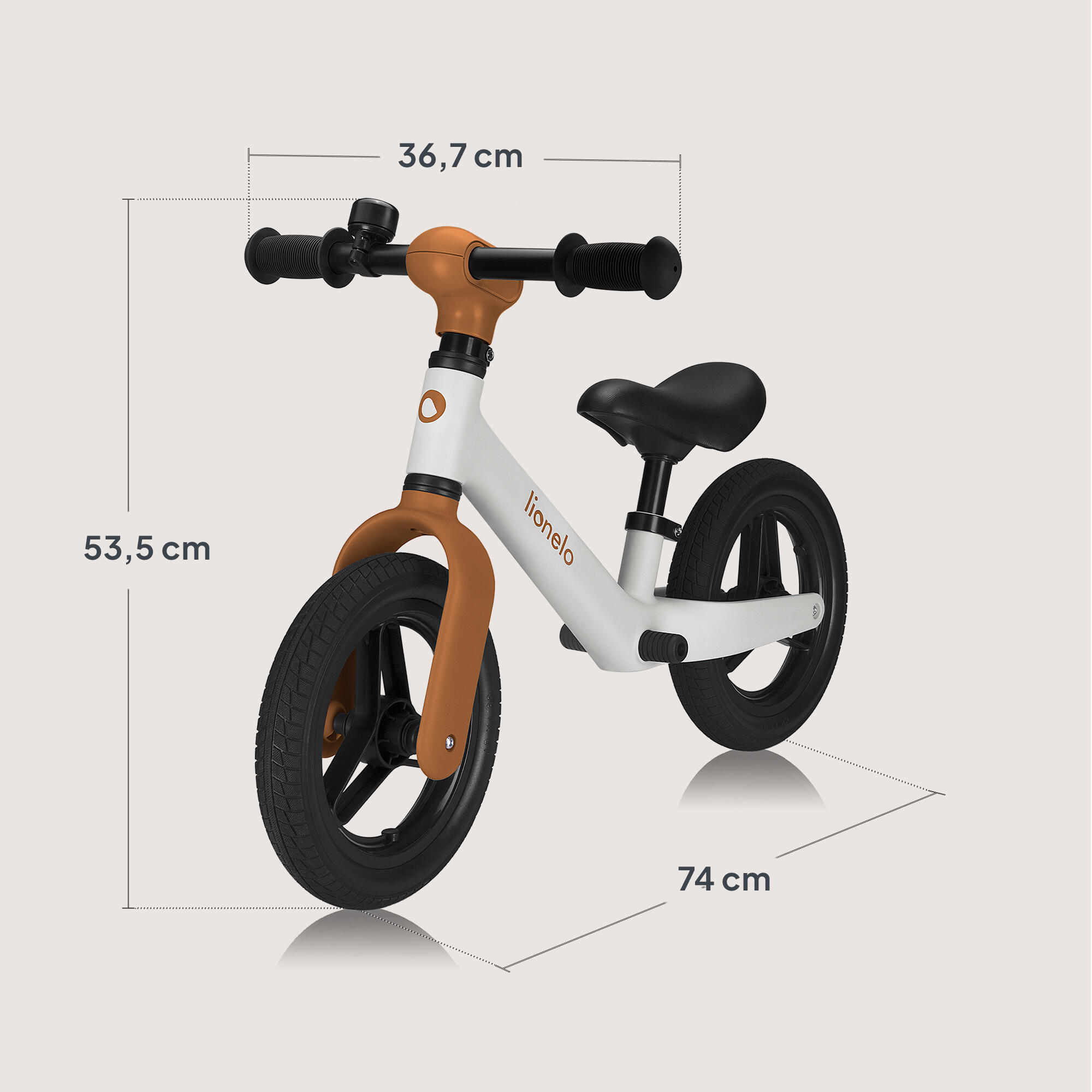 Draisienne pour enfants Toni – selle et guidon réglables, Beige 7/7