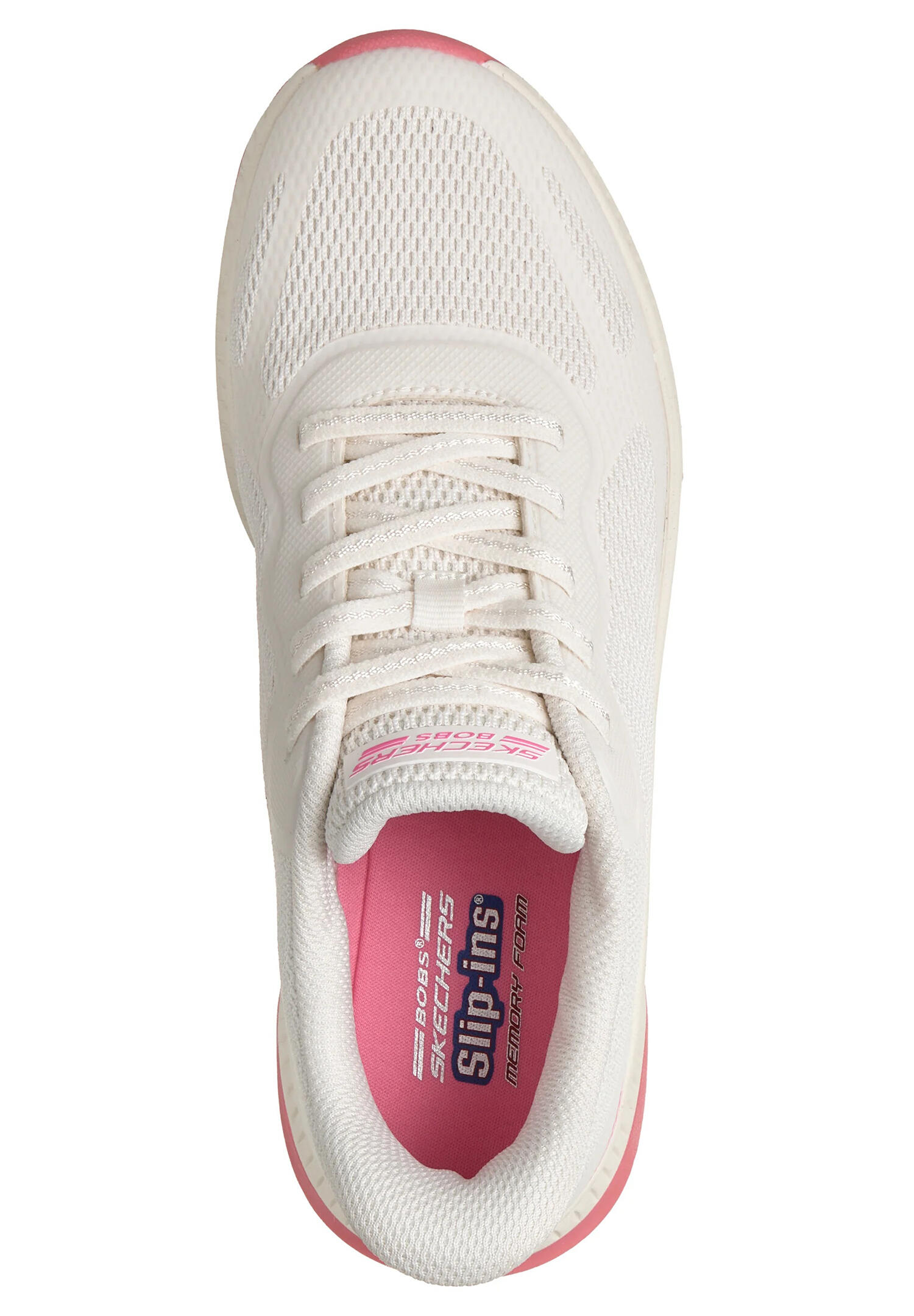Skechers Damen BOBS Squad 4 Slip-ins Staple Look 117624 WPK White Pink 4/7