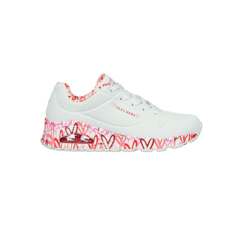 Pantofi Sport Skechers Model Uno - Loving Love Culoare Alb