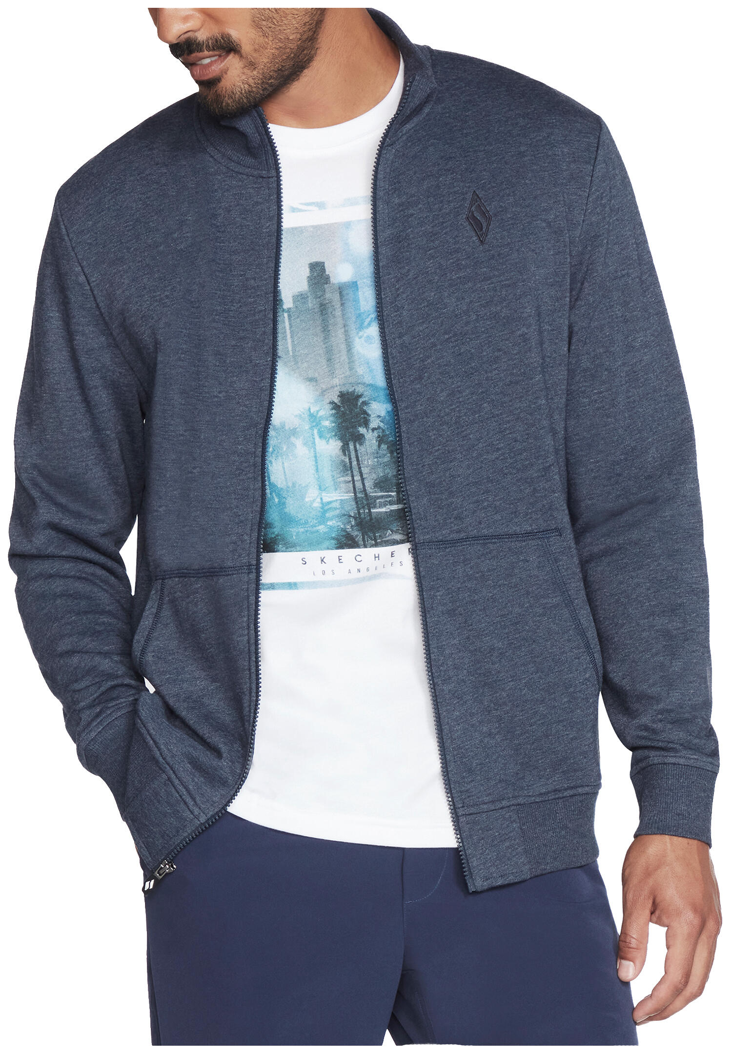 Skechers The Hoodless Hoodie, Herren, Sweatshirts, dunkelblau 2/3