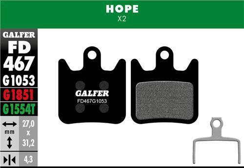 Patins de frein standard pour Hope X2 - Black 2/2