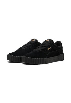 Puma Carina 3.0 SD Damen Sneaker Leder Schuhe 400721 01 Black-Gold