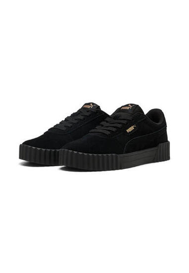 Puma Carina 3.0 SD Damen Sneaker Leder Schuhe 400721 01 Black-Gold