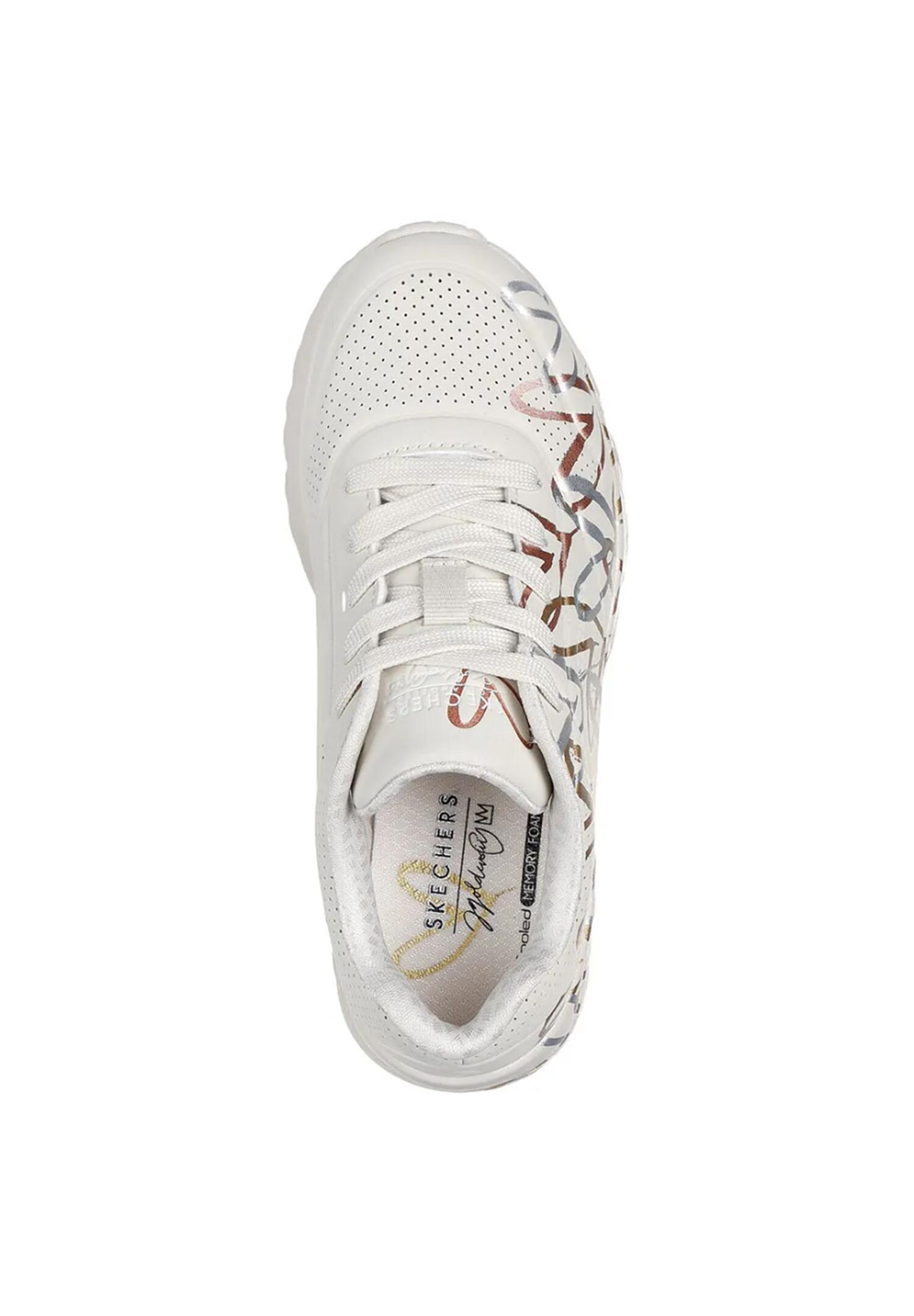 Ténis Skechers Modelo Uno Lite - Metallic Cor Bege 3/5