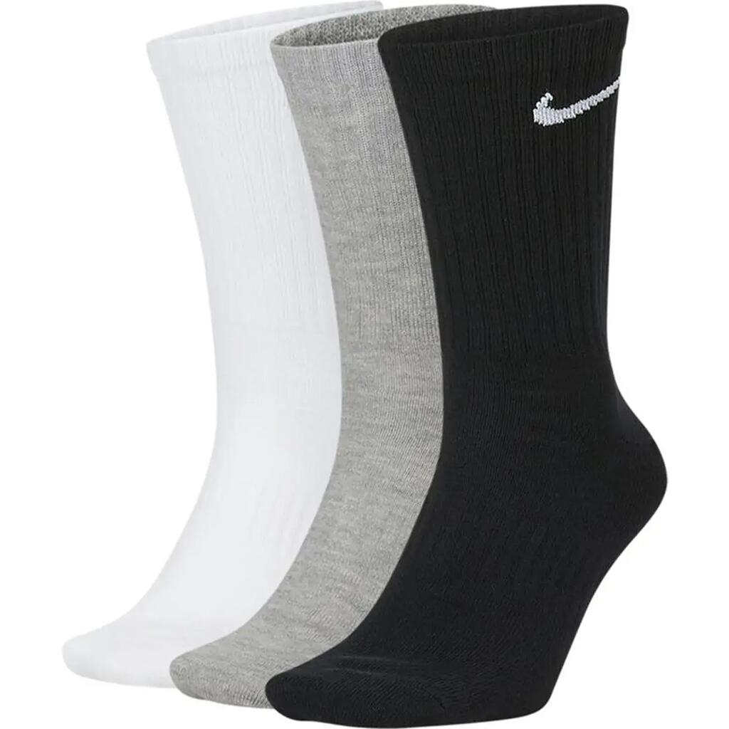 Unisex Adult Lightweight Everyday Crew Socks (Pack of 3) (White/Grey/Black)