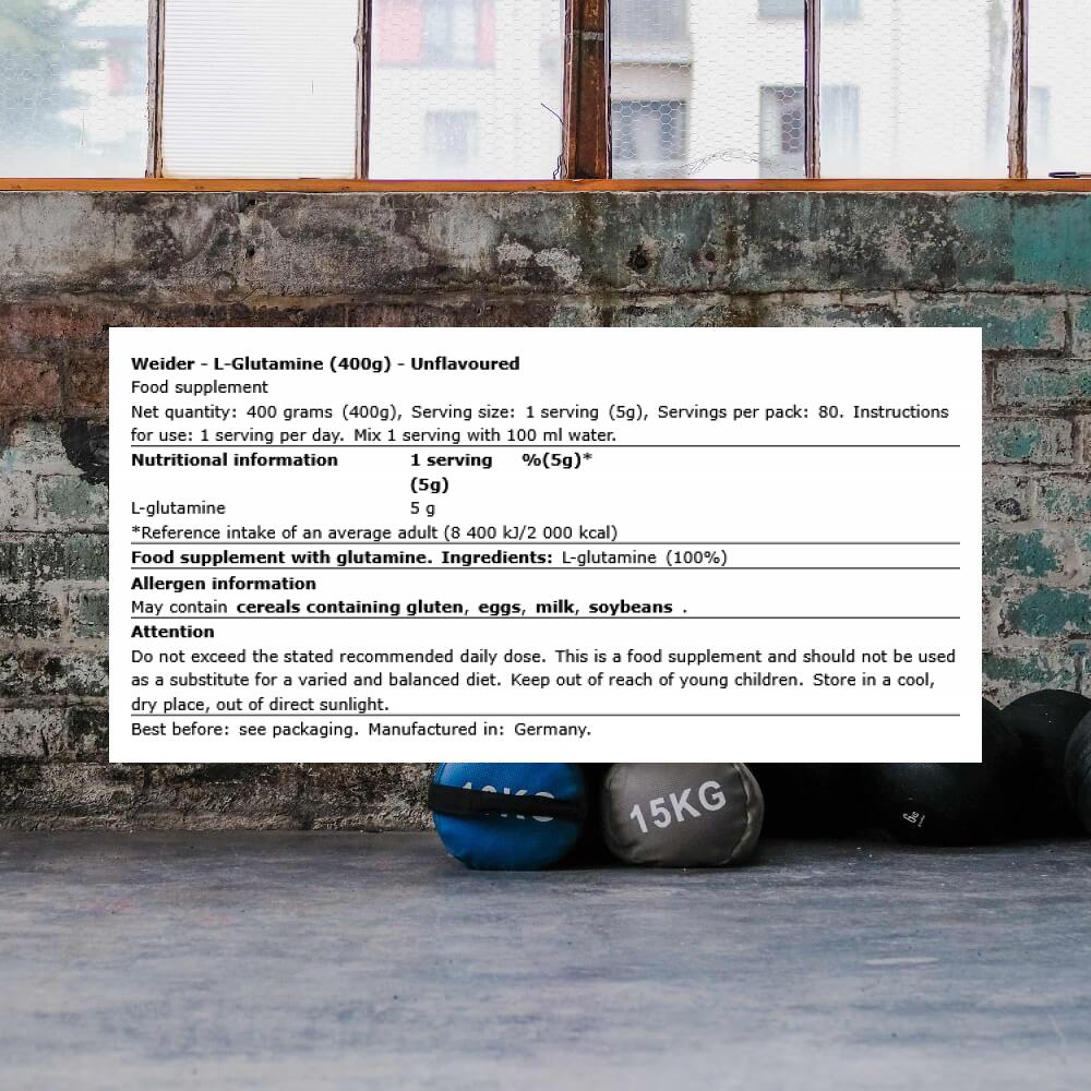 Weider L-Glutamine (400g) Unflavoured - Acides aminés - Glutamine 3/5