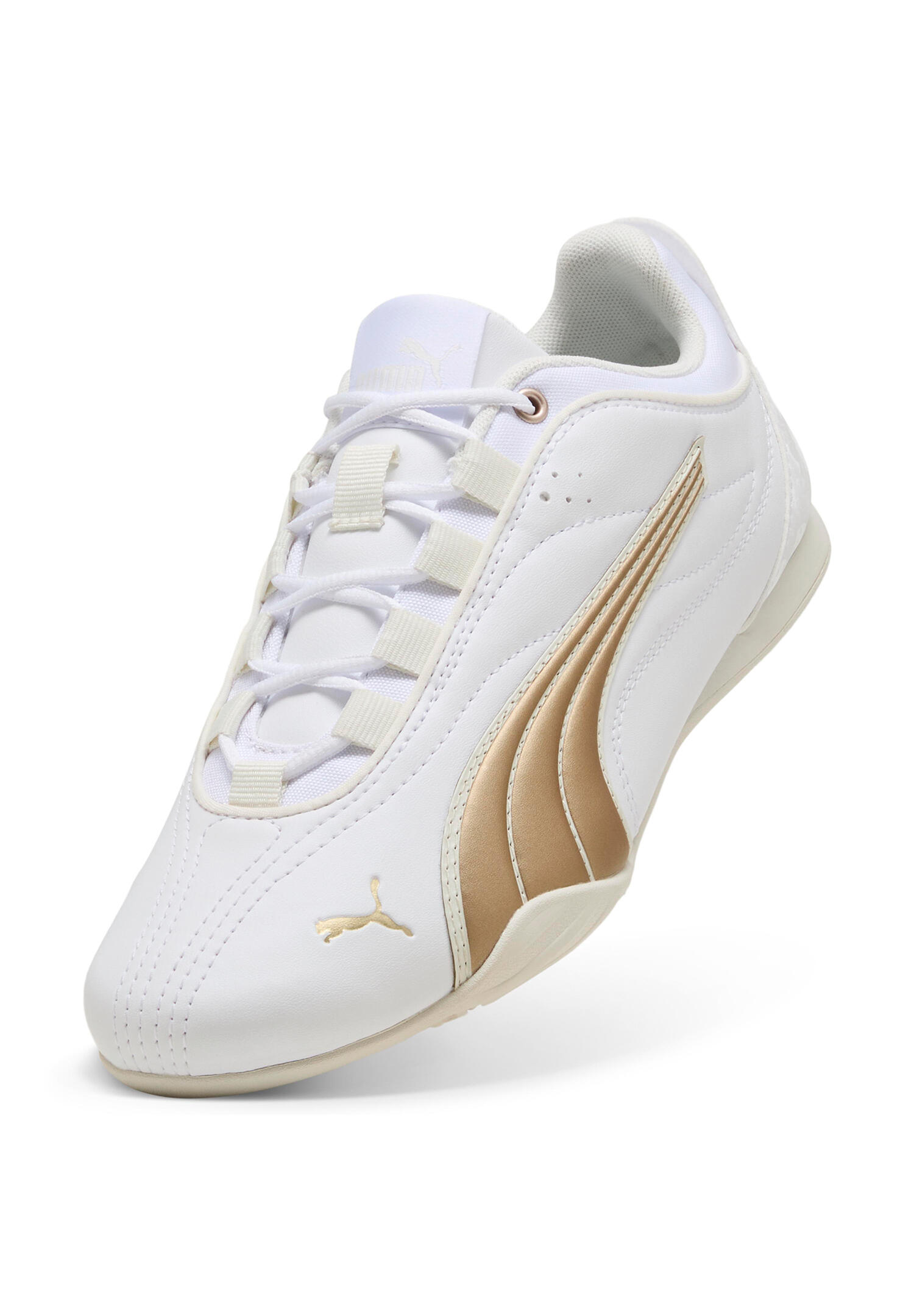 Puma Damen Sneaker Catch Soleil Dayinight 404307 01 White-Puma Gold-Vapor Gray 4/7