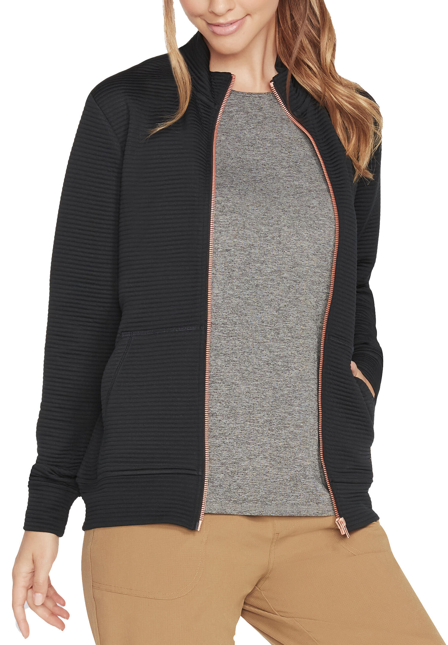 Sweatshirt pour femmes Skechers Go Walk Everywhere Full Zip Hoodless 2/3