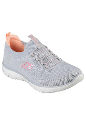 Skechers dames summits top player opschuiven grijs / pink / koraal