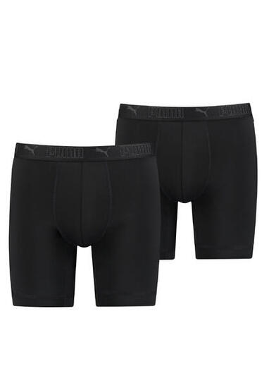 Boxer de sport en microfibre long, lot de 2, noir