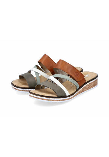 Rieker Damen Pantoletten Slipper V3652-91 Grün