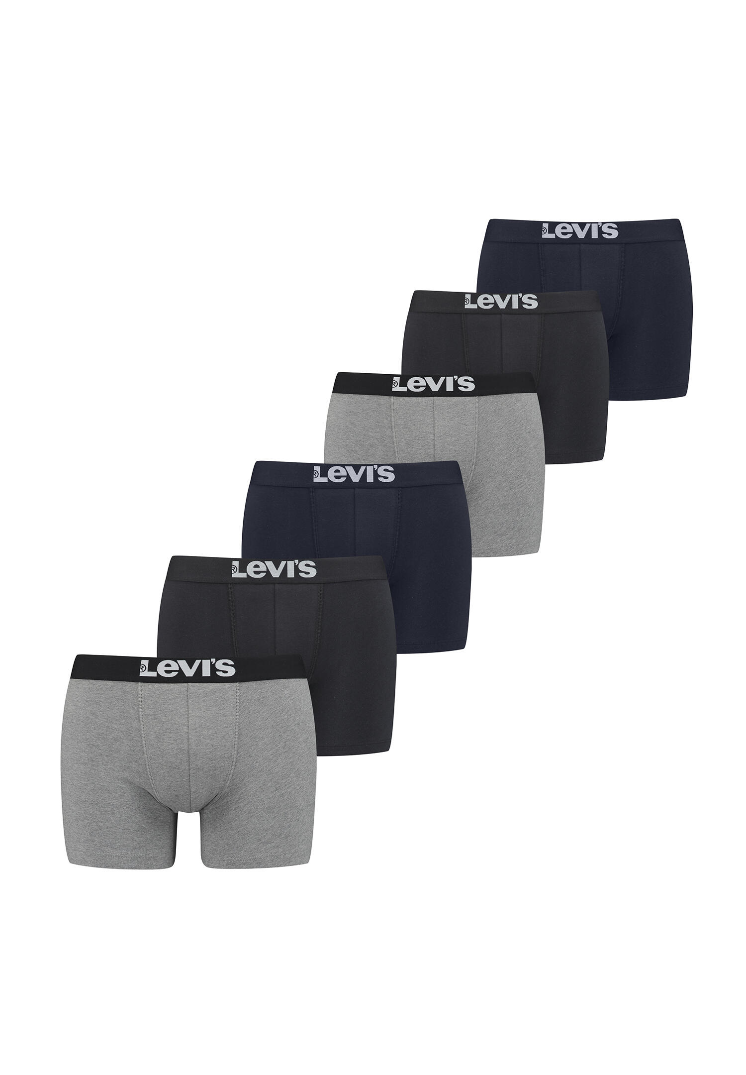 6er Pack Herren Levis SOLID BASIC BOXER Boxershorts Unterwäsche Pants 2/4