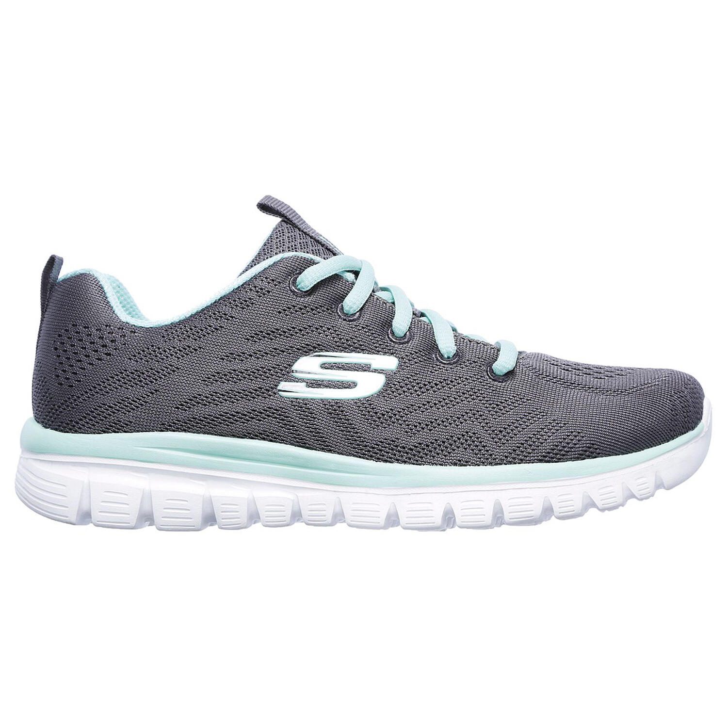Skechers Sport Womens GRACEFUL GET CONNECTED WIDE FIT Sneakers Damen Schuhe Grau 4/7