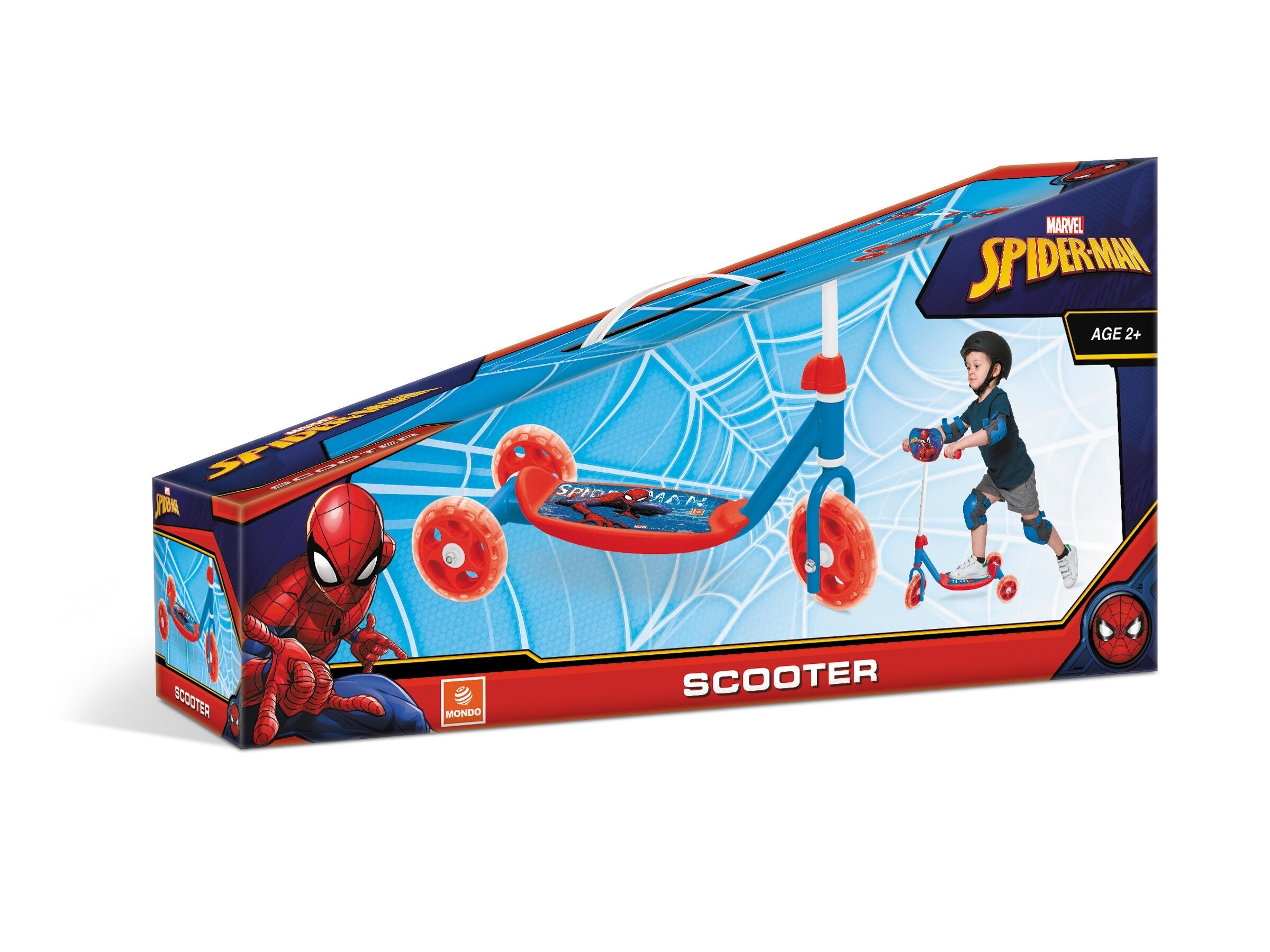 Hulajnoga trójkołowa dla dzieci Mondo Spiderman czerwono-biała 2/4