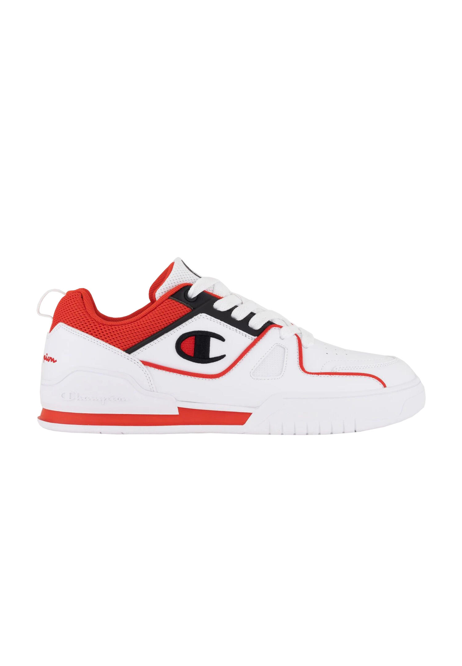 Champion 3 Point Low Herren Sneaker S21882-CHA-WW006 weiß/schwarz/rot 3/5