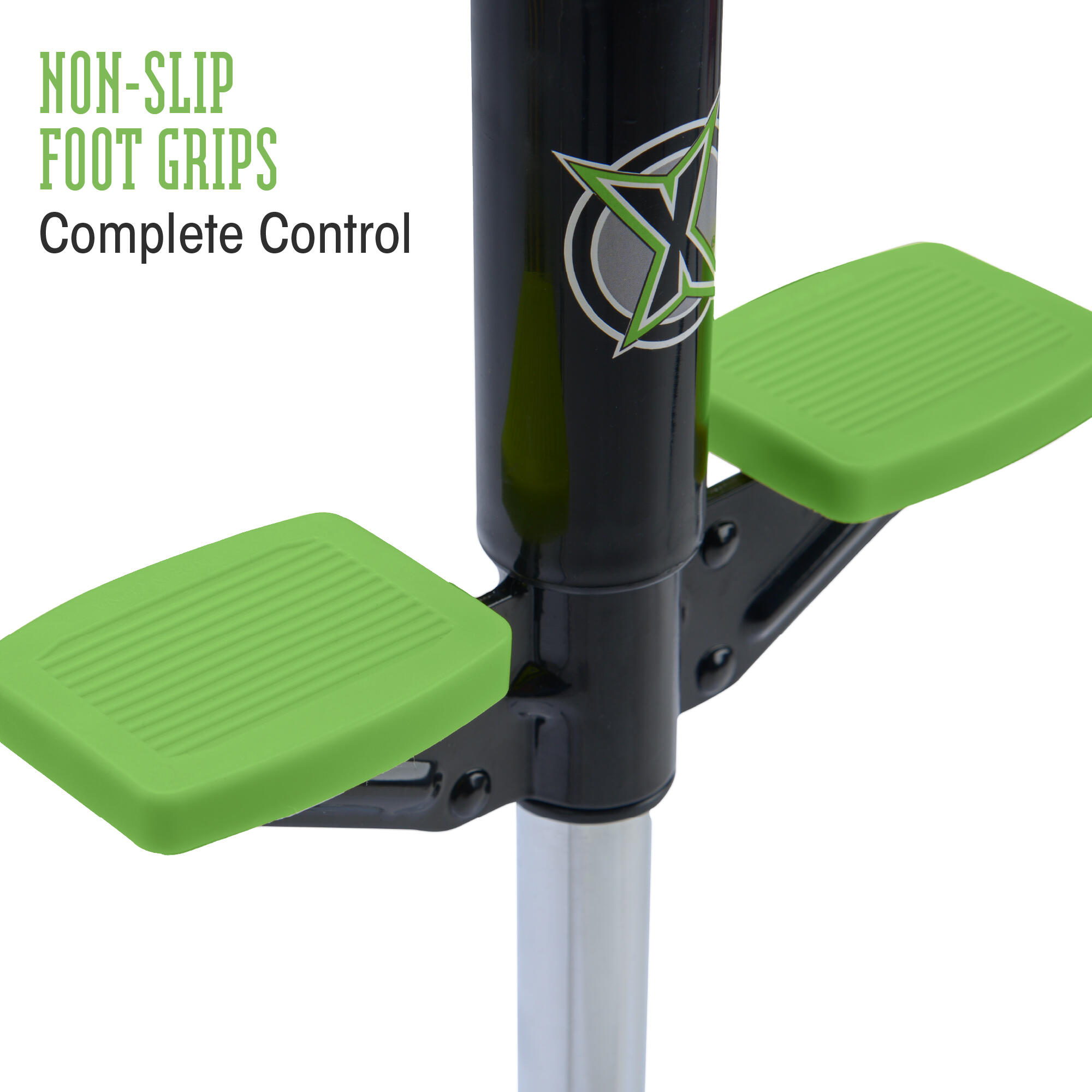 Xootz Pogo Stick, Industrial Design for Kids, Soft Foam Handlebars, Black/Green 5/6