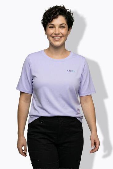 Damen Funktions-Shirt Rückendruck Classic Rundhals Halbarm