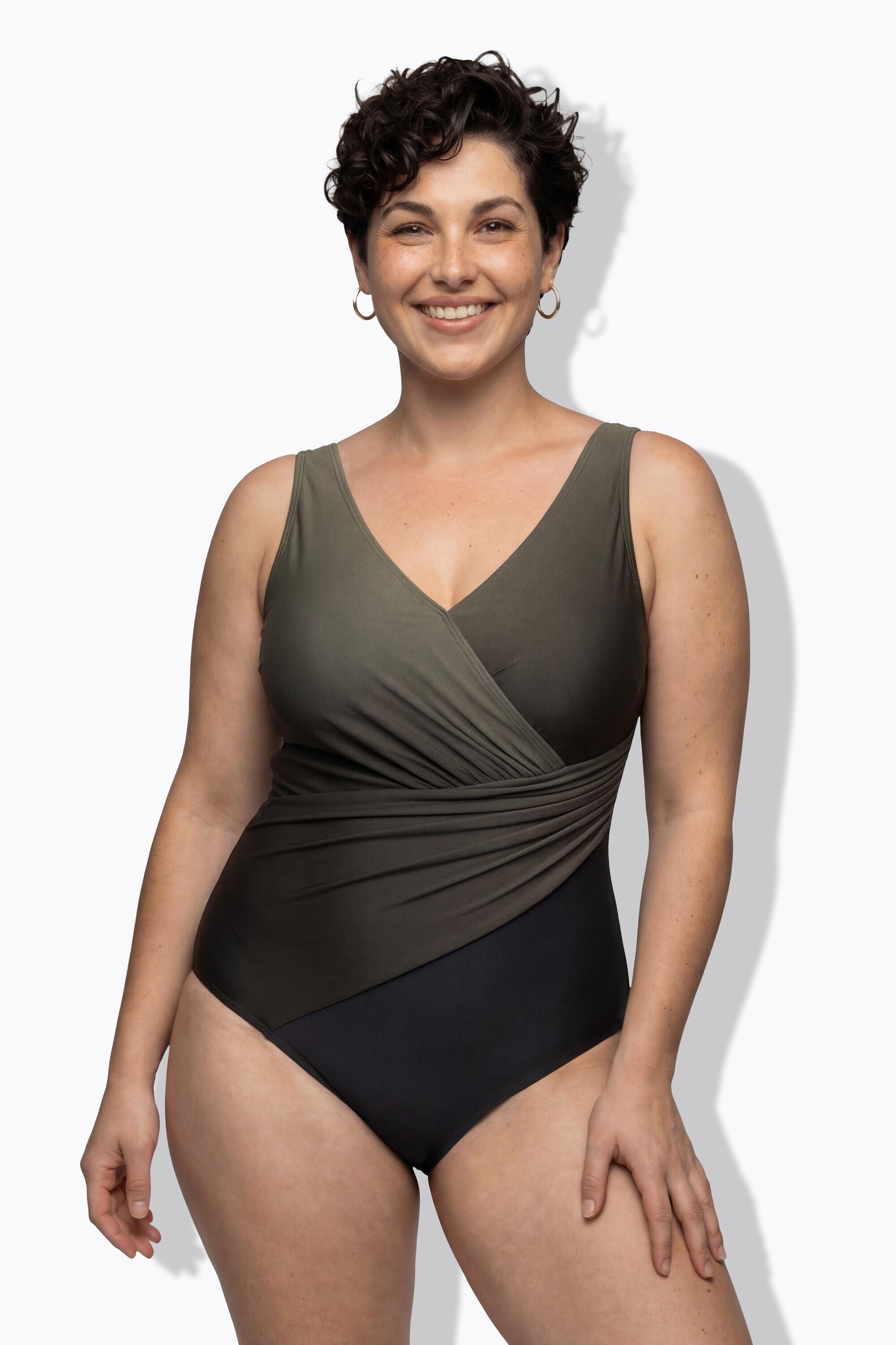 Femme Maillot de bain à dégradé de couleurs drapé et bonnets souples 5/7