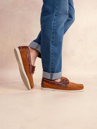 Chaussures bateau homme PHENIS Marine/Tan