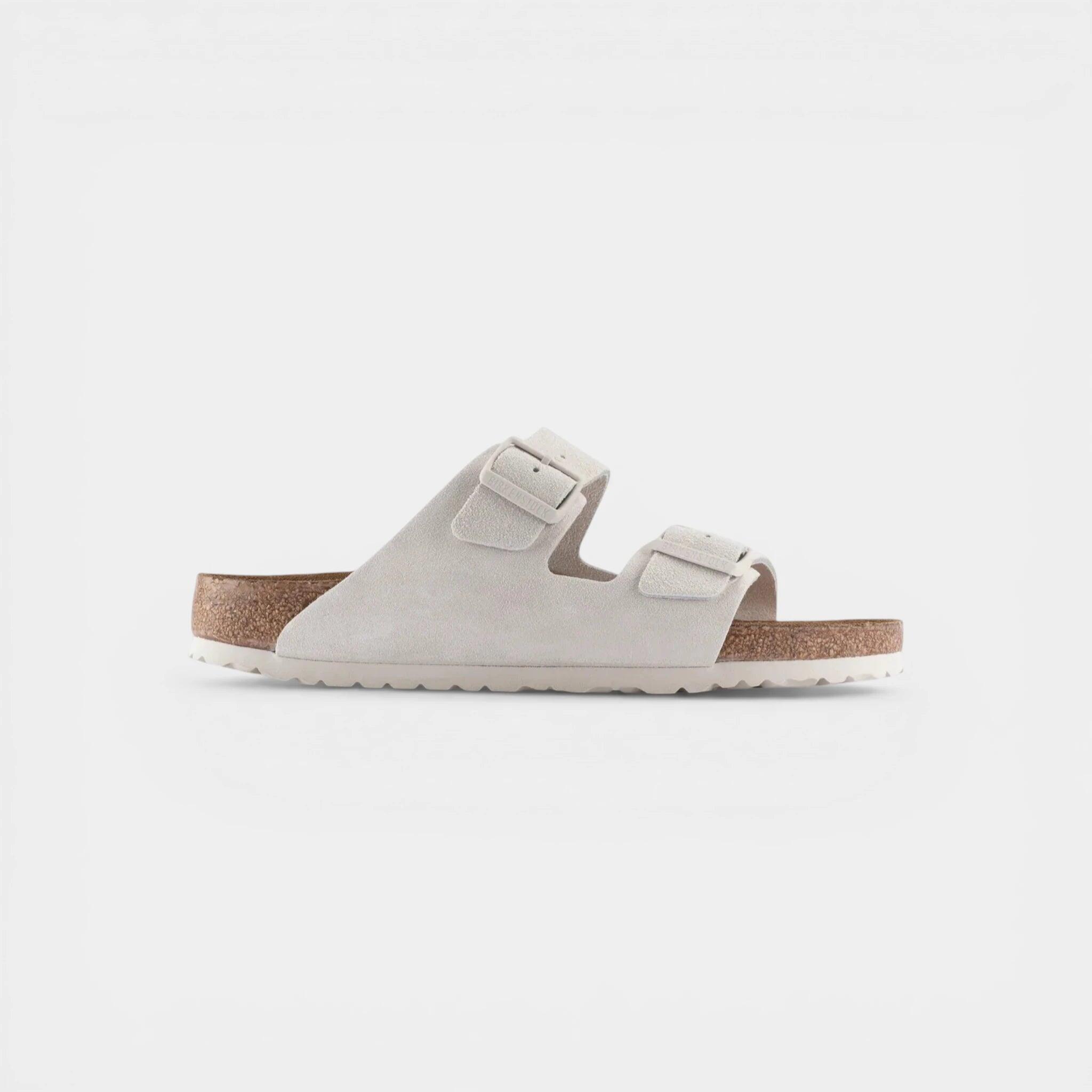 Birkenstock Arizona Soft Footbed Suede Antique White 1/3