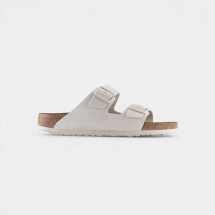 Birkenstock Arizona Soft Footbed Suede Antique White