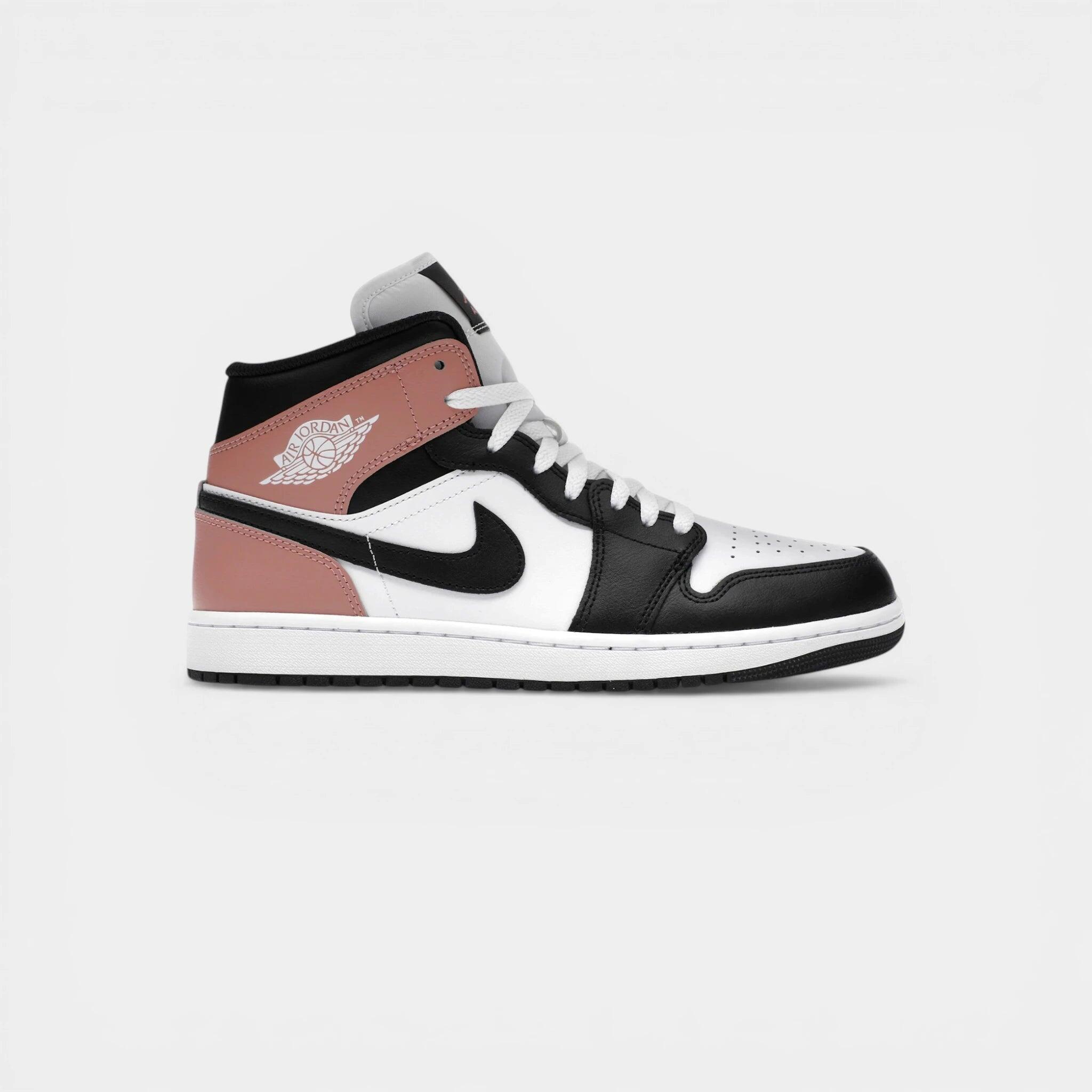 Jordan 1 Mid White Rust Pink Black 1/4