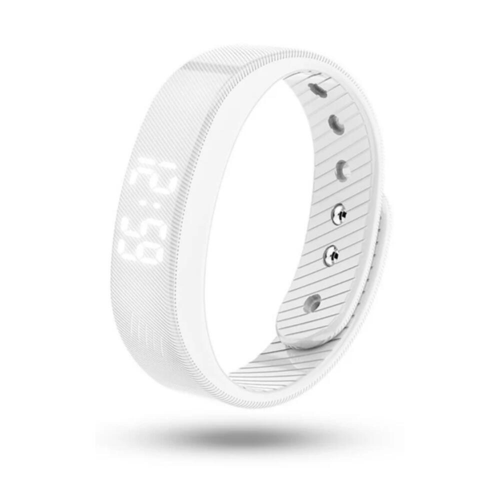 White Smart Silicone Wristband with 3-Alarm Settings