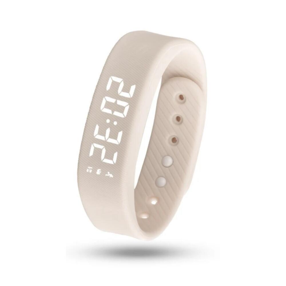 Beige Smart Silicone Wristband with 3-Alarm Settings