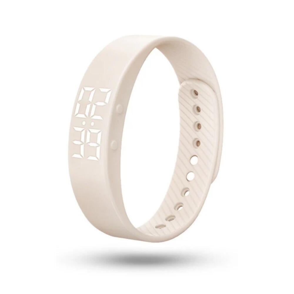 Beige Smart Silicone Wristband with 3-Alarm Settings