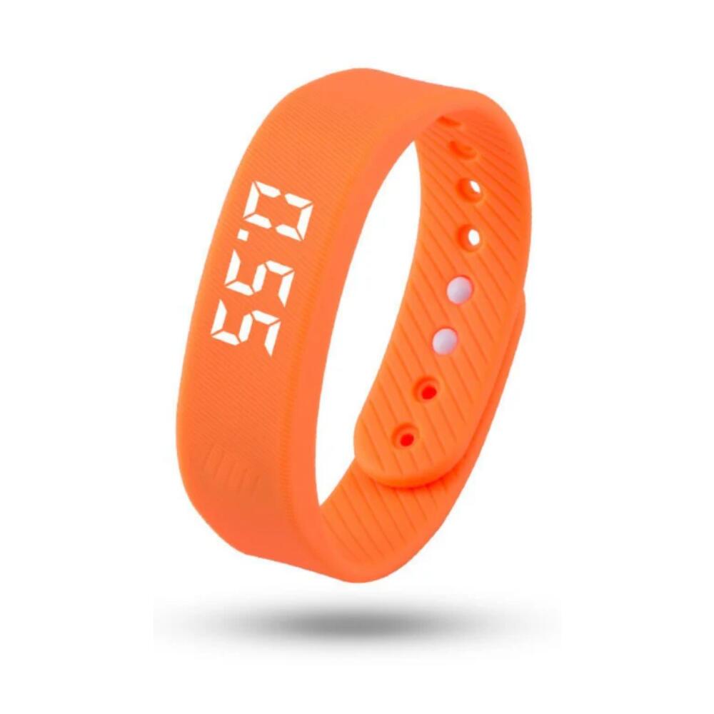 Orange Smart Silicone Wristband with 3-Alarm Settings