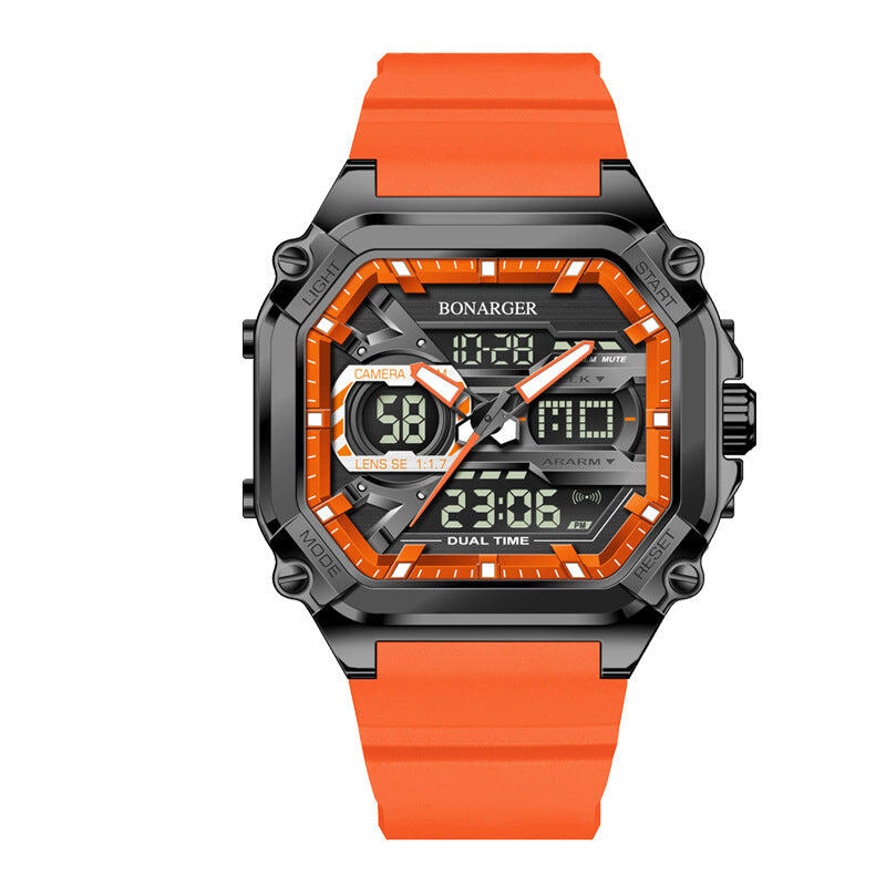 Orange Men's Dual Display Watch