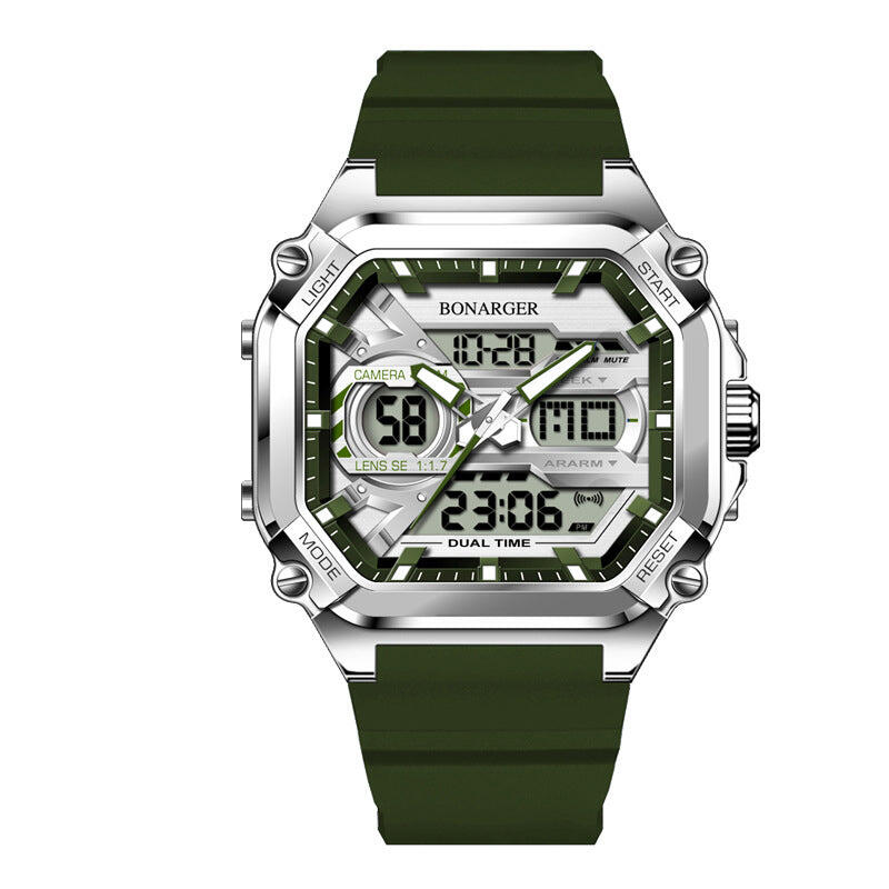 Green Men's Dual Display Watch