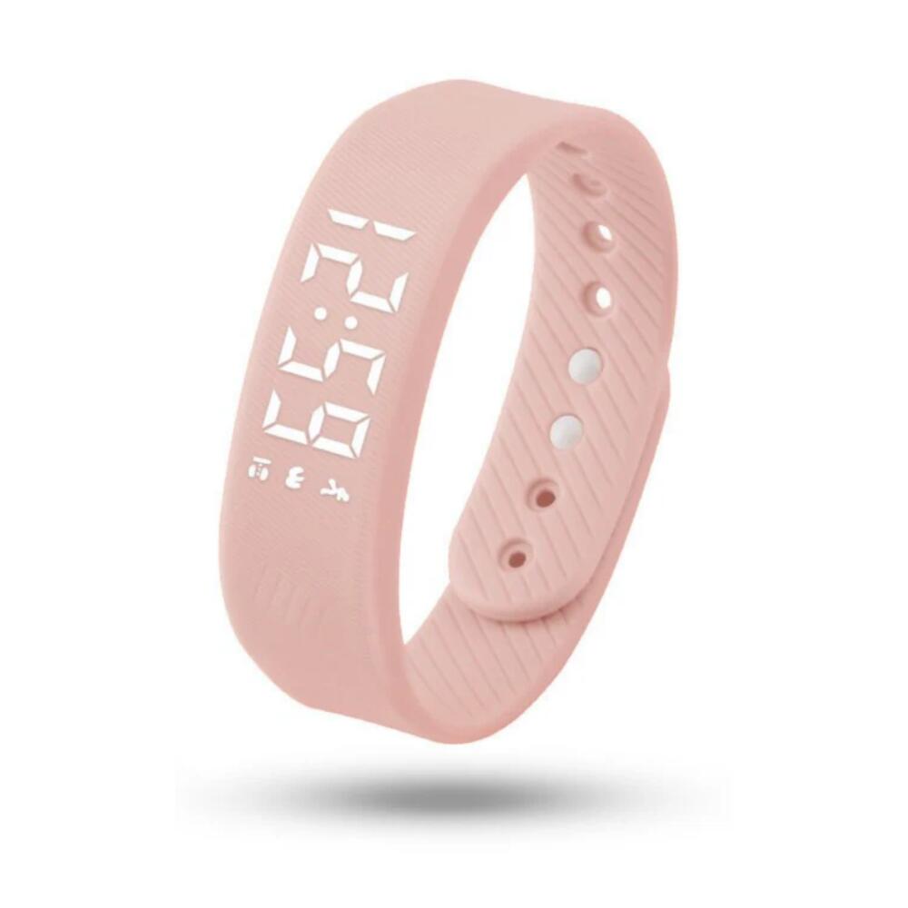 Pink Smart Silicone Wristband with 3-Alarm Settings