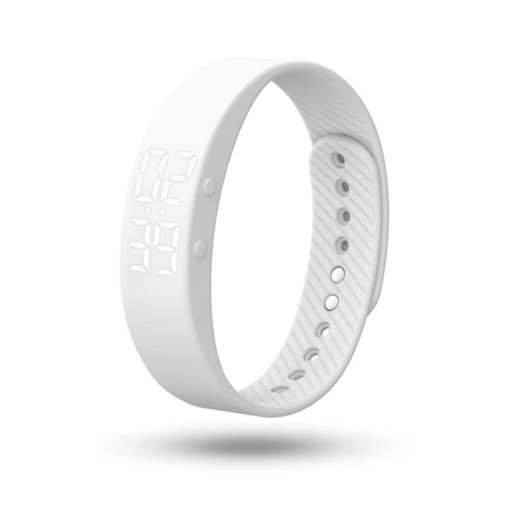 White Alarm Smart Silicone Wristband with 3-Alarm Settings