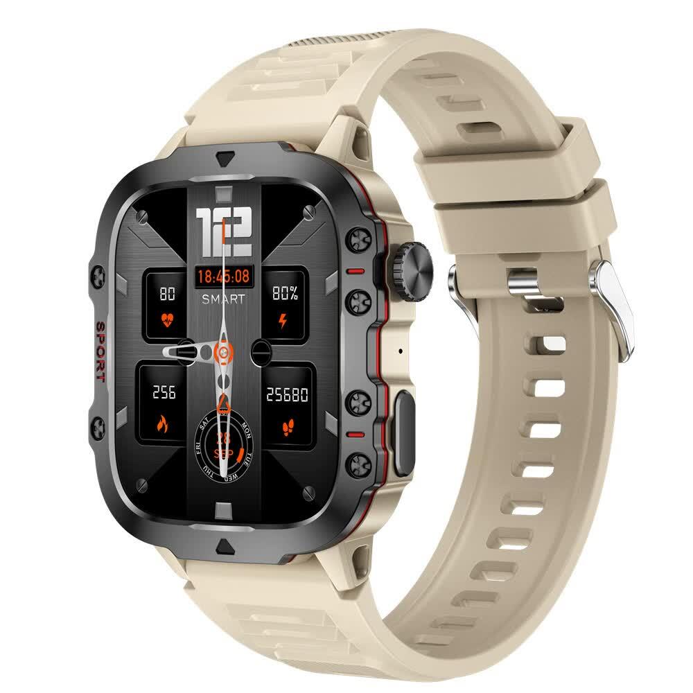 Beige Rugged Smart Fitness Watch