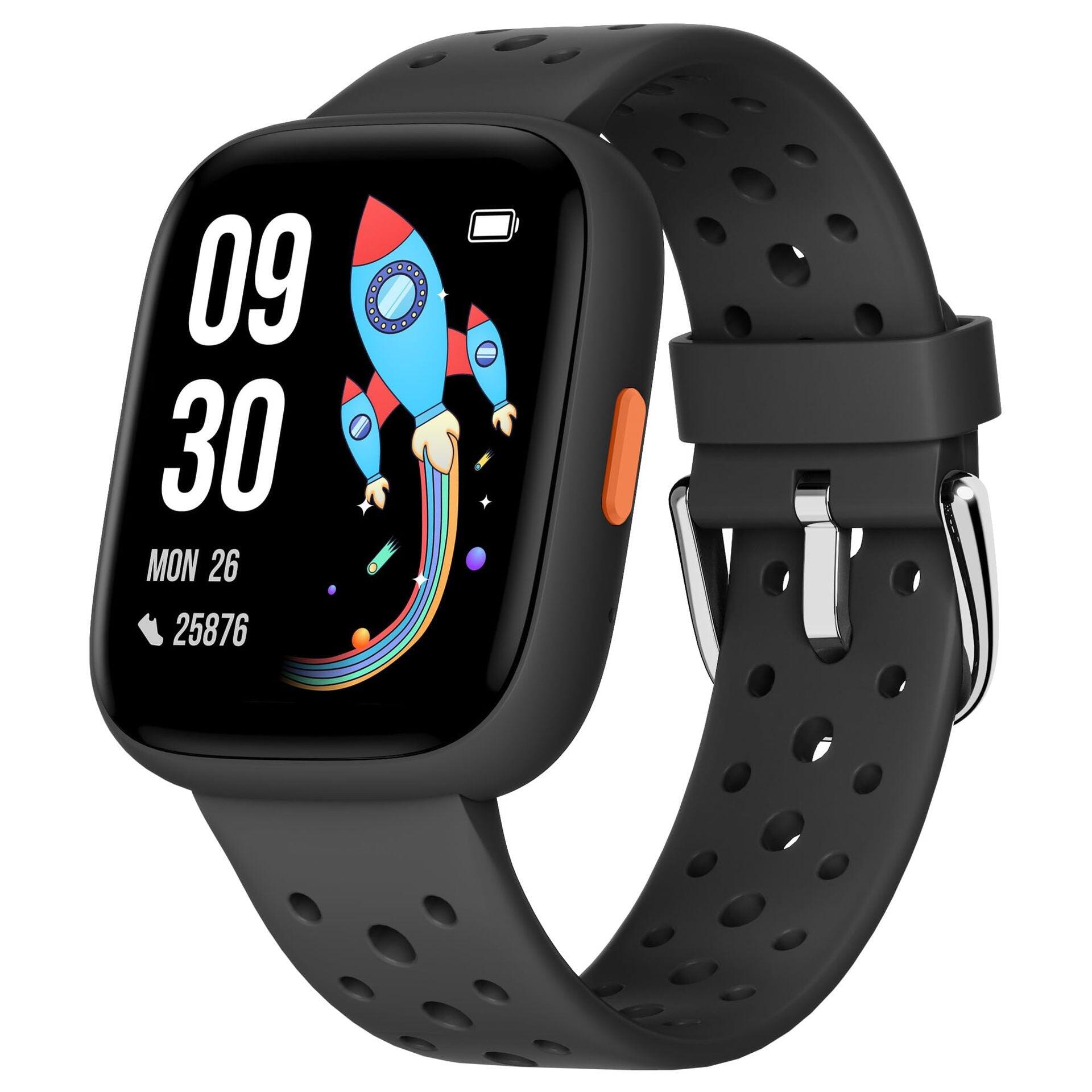 Black Kids Smart Watch Fitness Tracker for Boys and Girls