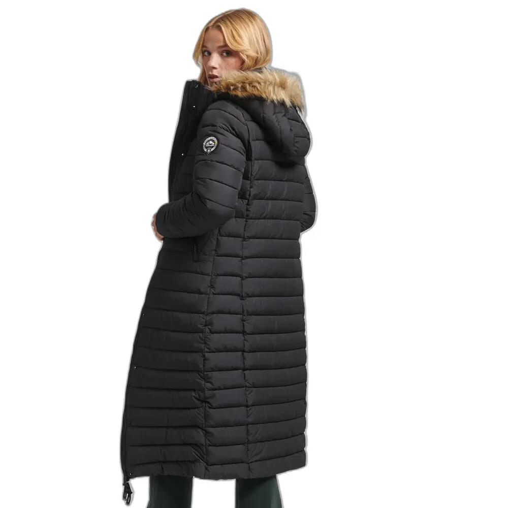 Doudoune longue et légère à capuche avec fausse fourrure femme Superdry 3/7