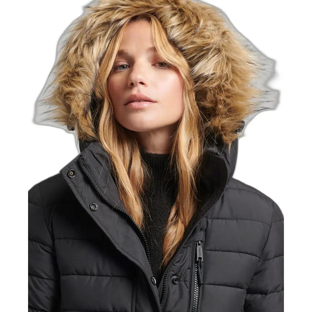 Doudoune longue et légère à capuche avec fausse fourrure femme Superdry 7/7