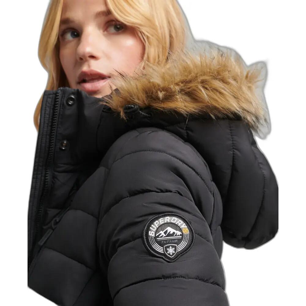 Doudoune longue et légère à capuche avec fausse fourrure femme Superdry 6/7