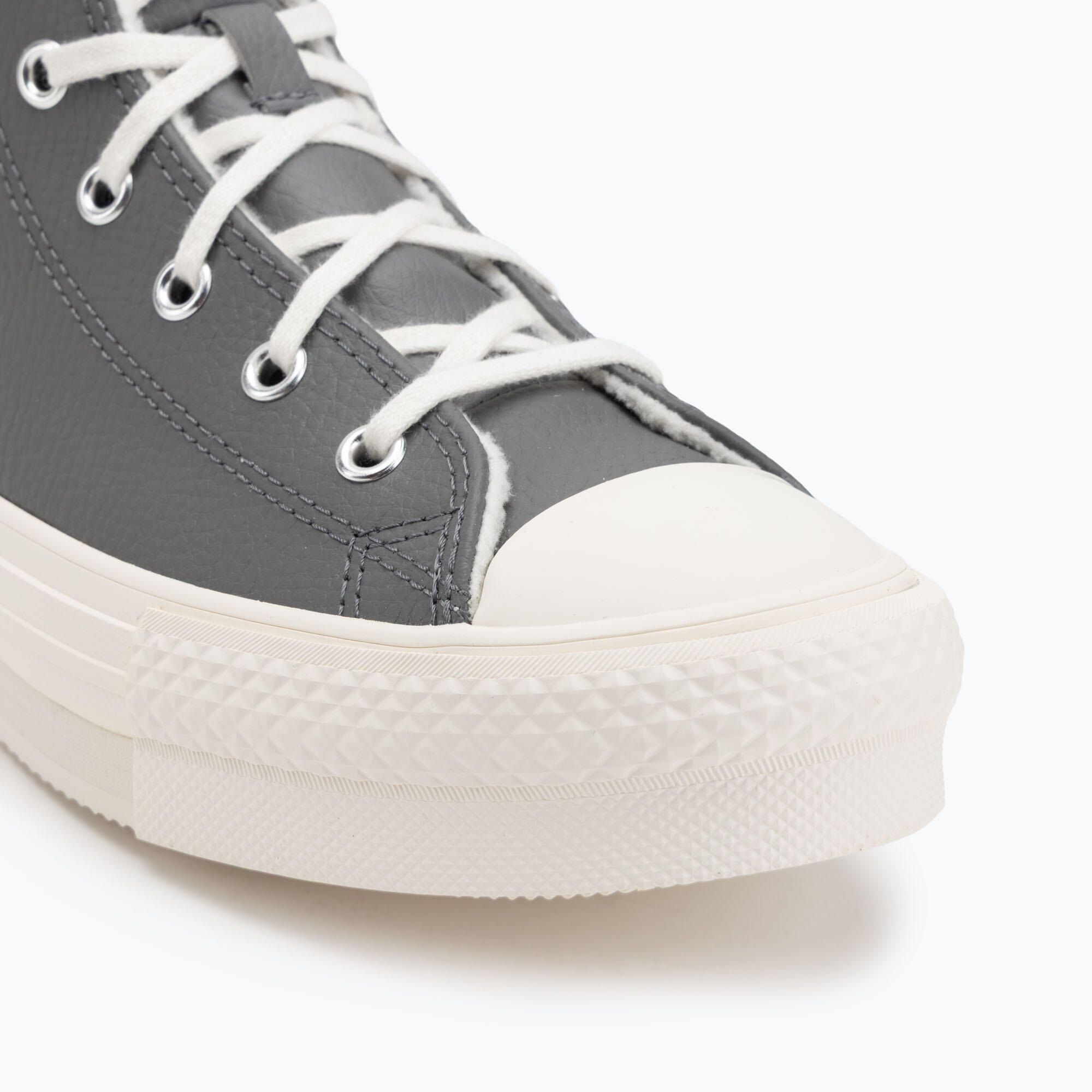 Chaussures pour fille Converse Eva plateforme haute en cuir Gris 7/7