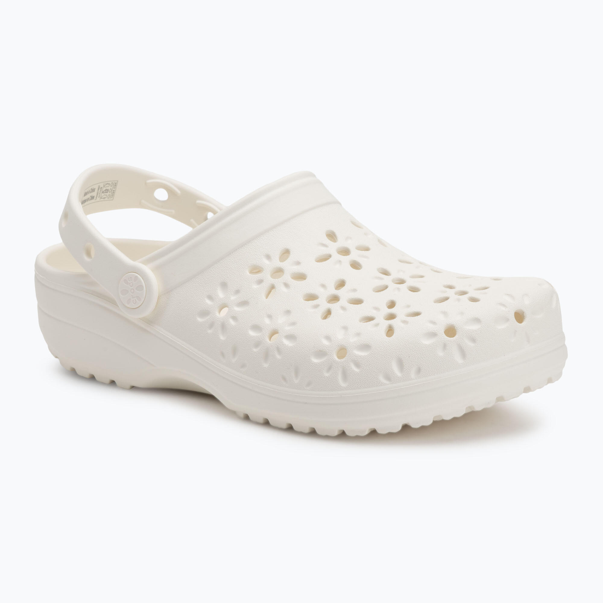 Crocs Classic Clog Floral Cutout Chalk 2/7