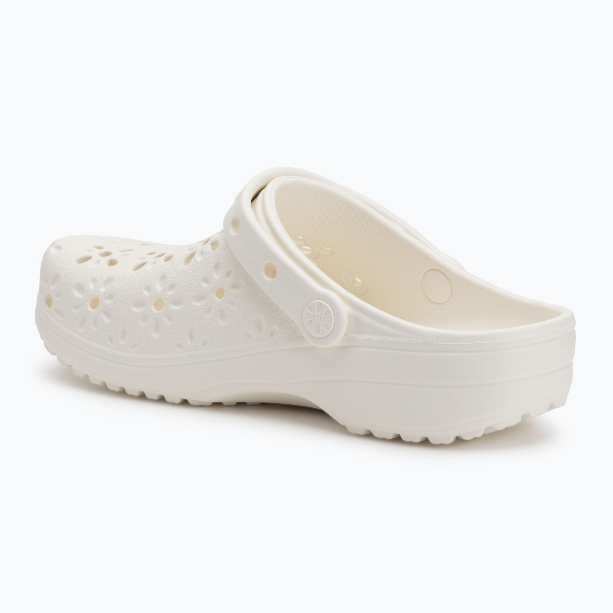 Crocs Classic Clog Floral Cutout Chalk 4/7
