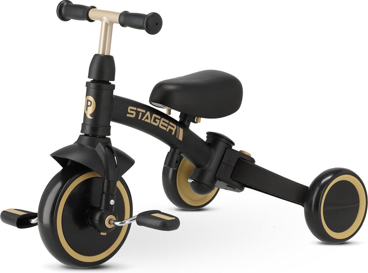 Qplay Stager Triciclo 3-em-1 - Dobrável - Preto/Ouro 2/7
