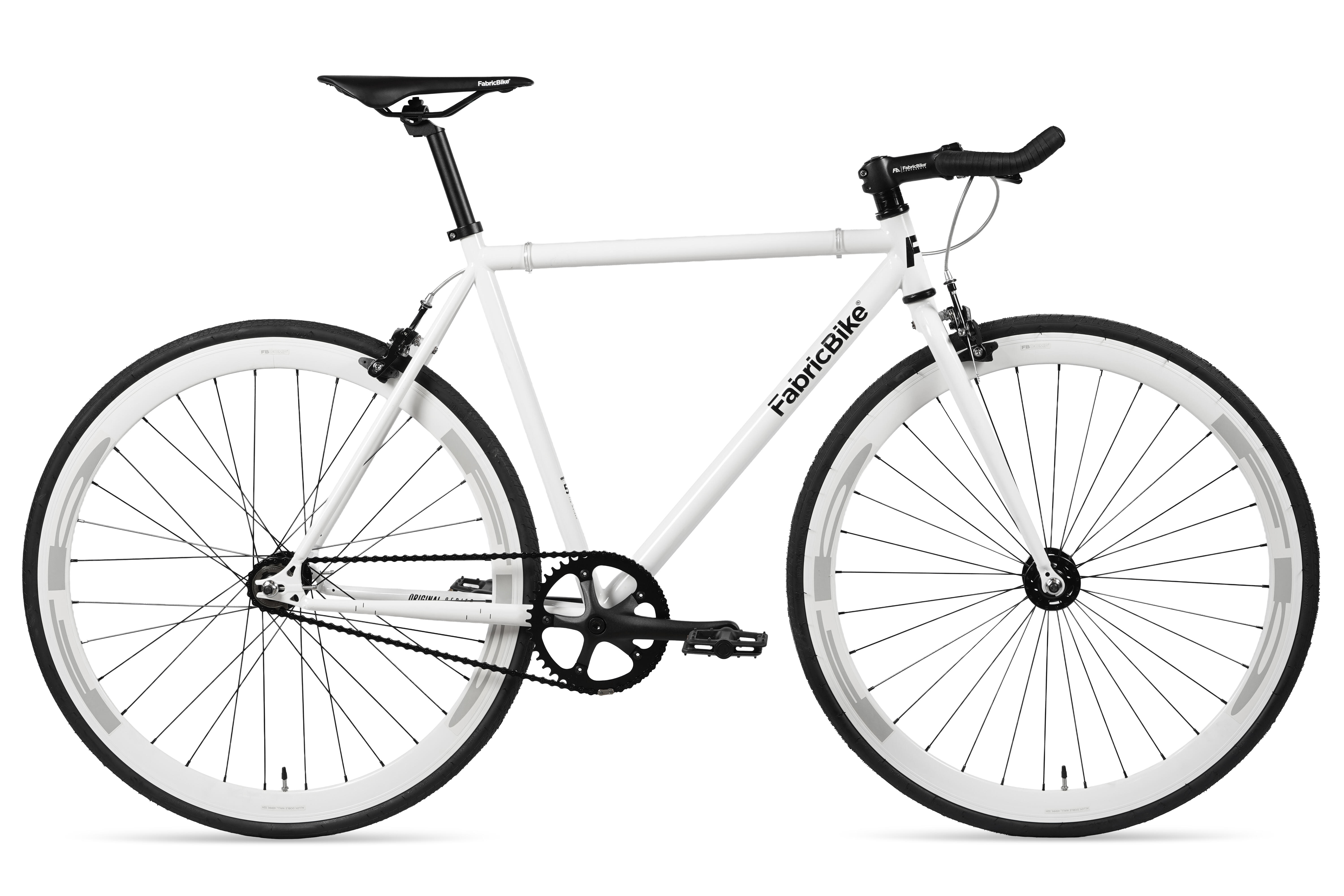 Original - Bicicletă fixie Hi-Ten oțel 28. Glossy white
