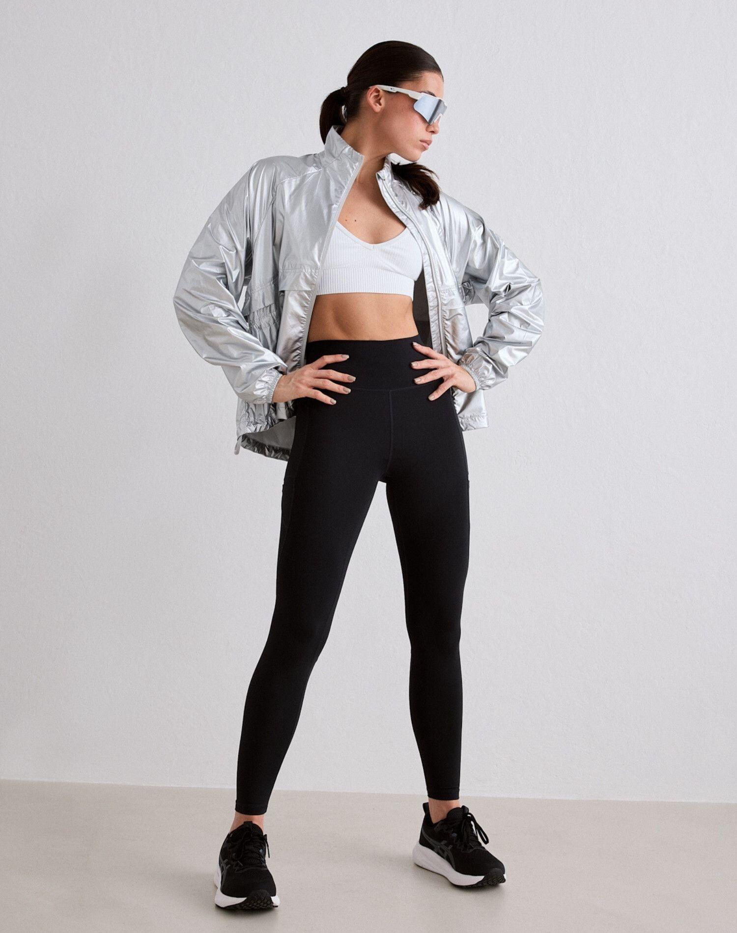 Damskie legginsy biegowe, wysoki stan, kieszenie, squat proof Le Run czarne