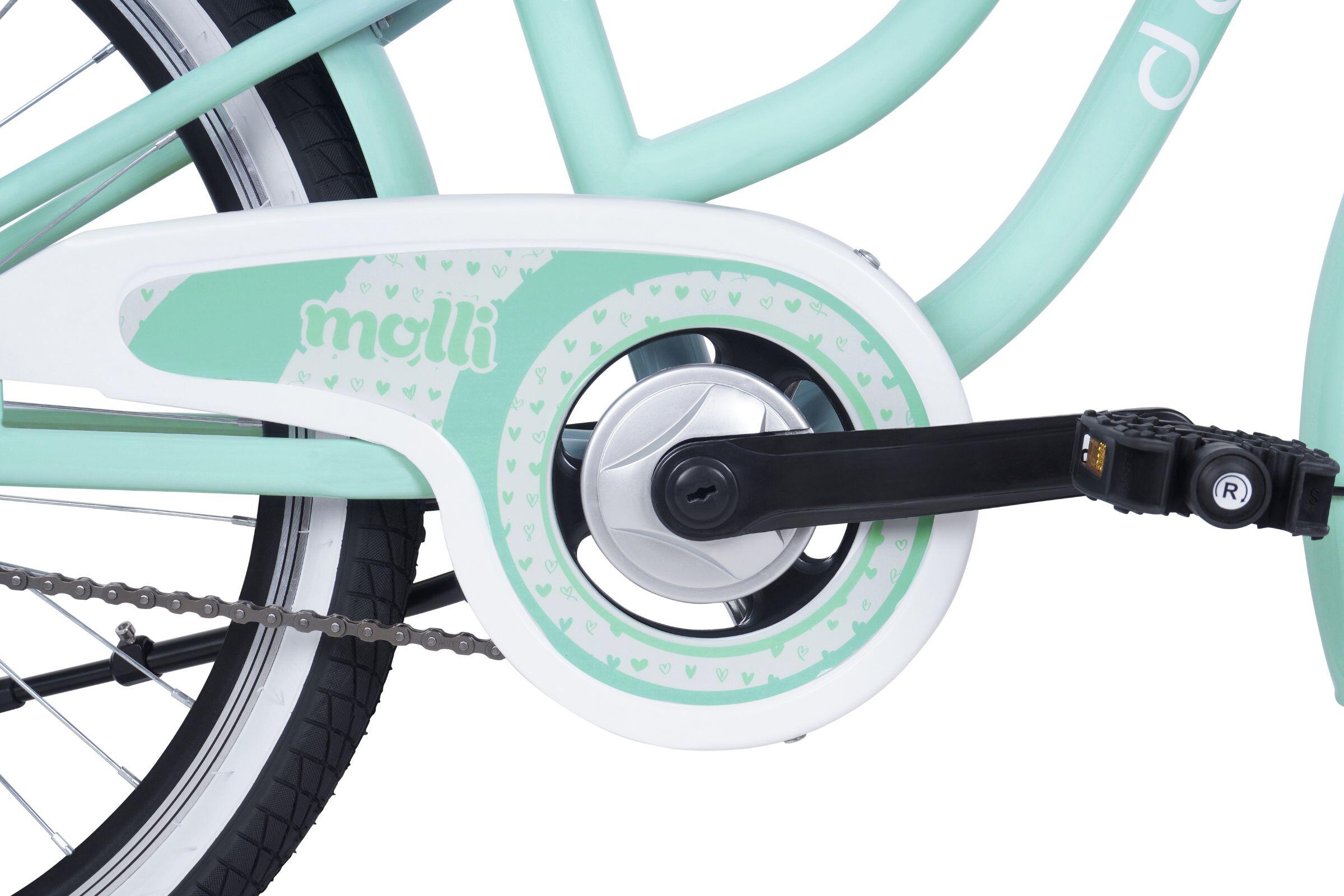 Vélo enfant Davi Molli, 24", 130–165 cm, 1 vitesse, menthe 5/6
